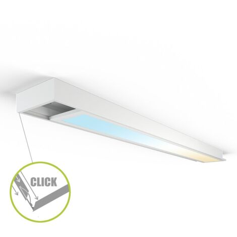 LED Panel Aufbaurahmen Click 120x15cm weiß Aufputz Montagerahmen