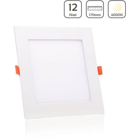 LED Panel Einbaustrahler eckig weiss - Lichtfarbe: Neutralweiß 4000K - Ausführung: 12W 170x170mm Ausschnitt 155x155mm