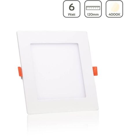 LONGLIFE LED GMBH BY HK LED Panel Einbaustrahler eckig weiss - Lichtfarbe: Neutralweiß 4000K - Ausführung: 6W 120x120mm Ausschnitt 105x105mm