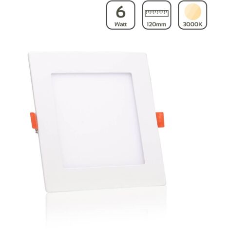 LED Panel Einbaustrahler eckig weiss - Lichtfarbe: Warmweiß 3000K - Ausführung: 6W 120x120mm Ausschnitt 105x105mm