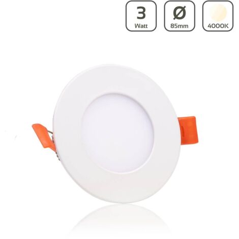 LED Panel Einbaustrahler rund weiss - Lichtfarbe: Neutralweiß 4000K - Ausführung: 3W Ø85mm Ausschnitt Ø75mm