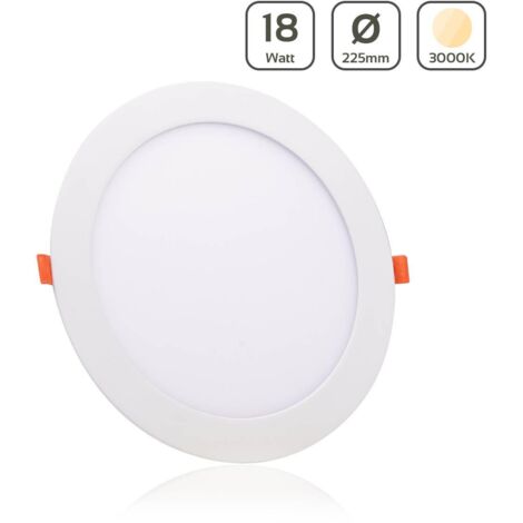 LED Panel Einbaustrahler rund weiss - Lichtfarbe: Warmweiß 3000K - Ausführung: 18W Ø225mm Ausschnitt Ø205mm