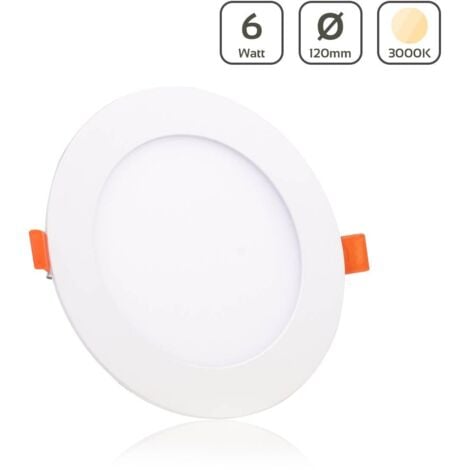 LONGLIFE LED GMBH BY HK LED Panel Einbaustrahler rund weiss - Lichtfarbe: Warmweiß 3000K - Ausführung: 6W Ø120mm Ausschnitt Ø110mm