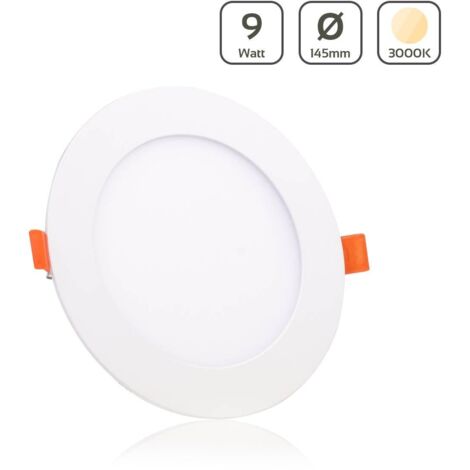 LED Panel Einbaustrahler rund weiss - Lichtfarbe: Warmweiß 3000K - Ausführung: 9W Ø145mm Ausschnitt Ø135mm