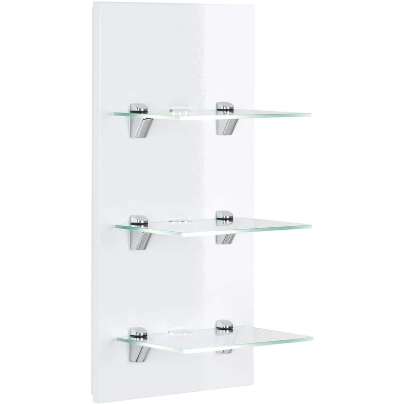 

LED- Panel SANTINI Blanco brillante con 3 estantería de cristal iluminación