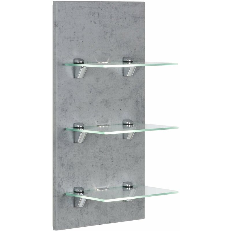 

LED- Panel SANTINI Gris hormigón con 3 estantería de cristal iluminación