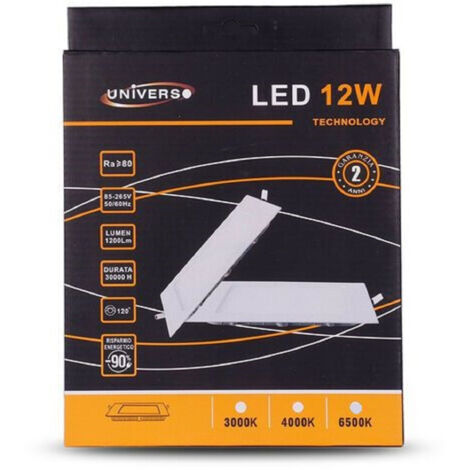 Led Pannello Slim 12w Quadrato Pvc Light Caldo Fred Natural P155aq