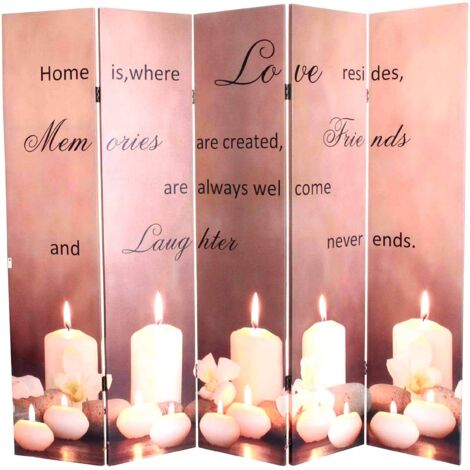 LED-Paravent Candles, Trennwand Raumteiler, Timer netzbetrieben 180x200cm 15 LEDs