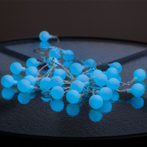 LED-Partykette"Berry", 50 blaue LED, blaue Kugeln