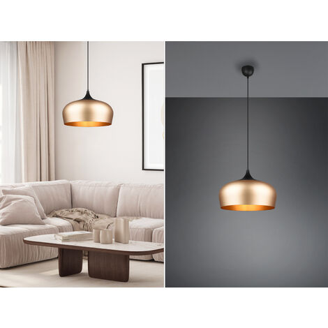 LED Pendelleuchte 1-flammig mit Lampenschirm Messing, Ø 45cm
