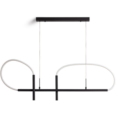 LED Pendelleuchte 46W Metall und Silikon Ginnie Schwarz