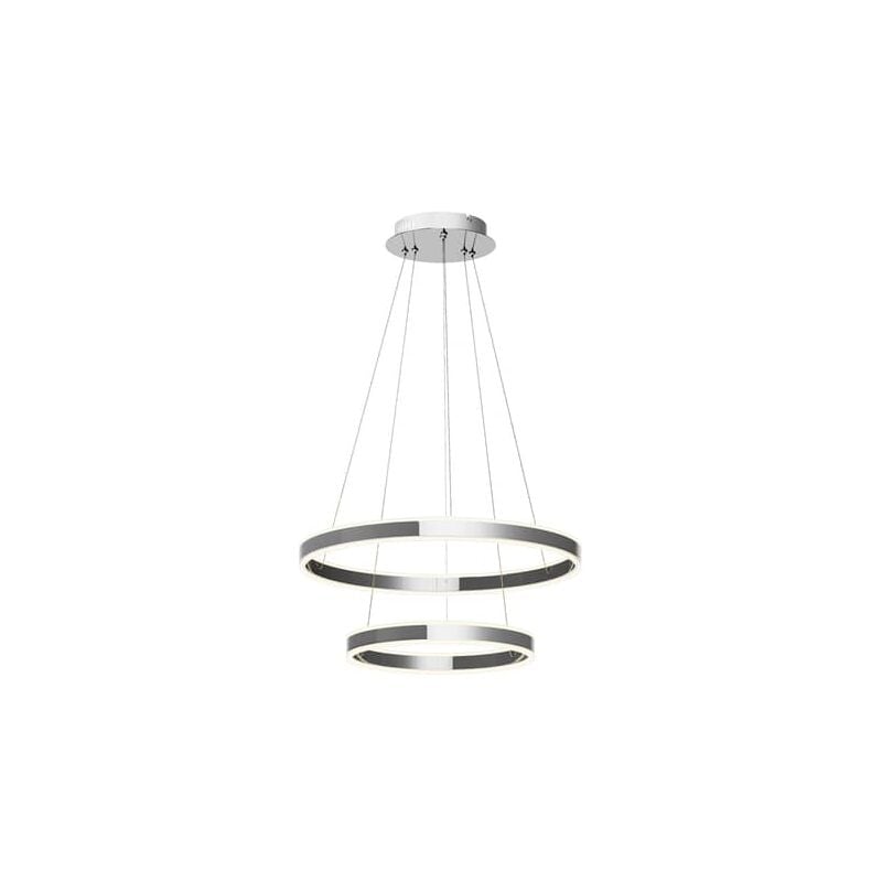 Neuwertig] Lucande Led Pendelleuchte Lyani Hängeleuchte Deckenlampe Lampen 2 Ringe Chrom873 B-Ware