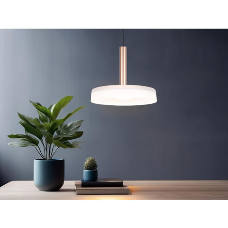 LED Pendelleuchte CELESTE 1-flammig höhenverstellbar Glas Weiß, Ø 22cm