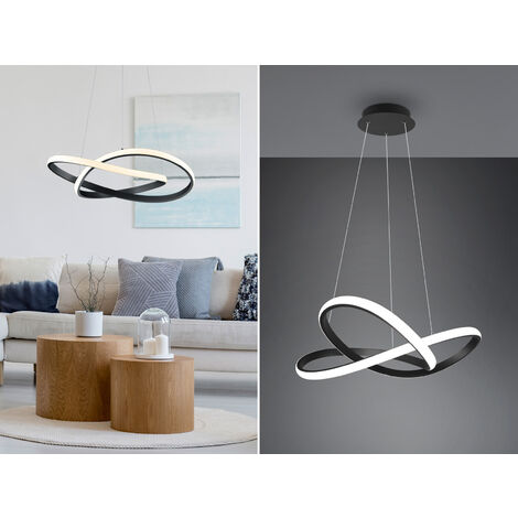 LED Pendelleuchte COURSE Schwarz mit Stufen Dimmer, 4000K Neutralweiß, Ø 60cm
