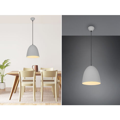 LED Pendelleuchte einflammig Metall Grau rund, Ø 25cm