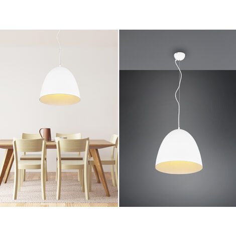 LED Pendelleuchte einflammig Metall Weiß rund, Ø 40cm