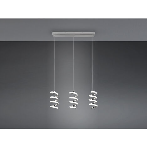 LED Pendelleuchte LAOLA in 3 Stufen dimmbar Silber Chrom, Breite 62cm
