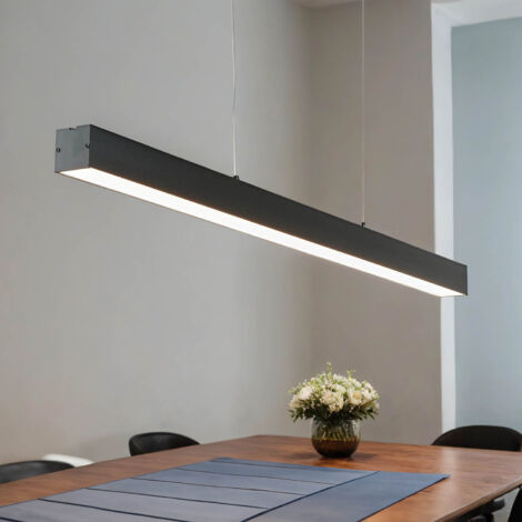 LED Pendelleuchte Metall 100 cm lang Schwarz 2700 K dimmbar Modern Hängelampe Hängeleuchte