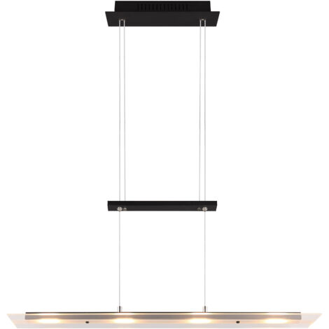 LED Pendelleuchte MILOS Schwarz aus Glas höhenverstellbar bis 170cm, Breite 80cm