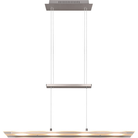 LED Pendelleuchte MILOS Silber aus Glas höhenverstellbar bis 170cm, Breite 80cm