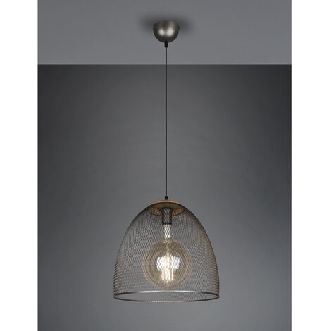 LED Pendelleuchte mit Drahtgeflecht Lampenschirm Silber, Ø 40cm