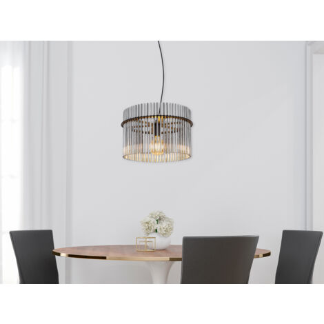 LED Pendelleuchte mit Rauchglas Stäben, Ø 40cm