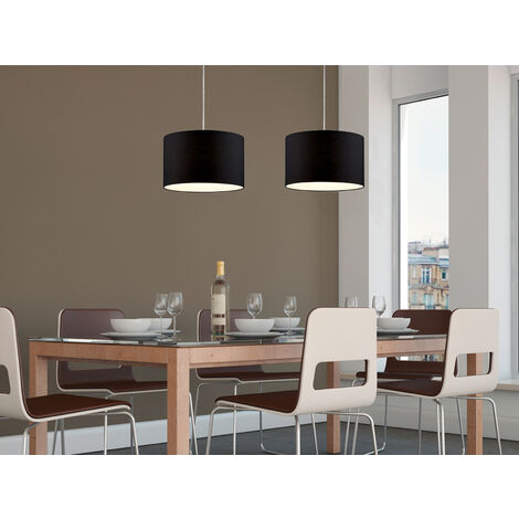LED Pendelleuchte mit Stoffschirm Schwarz, Ø 40cm