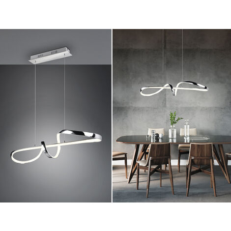 LED Pendelleuchte PADUA dimmbar per Schalter, Chrom, Kristall, Breite 81cm