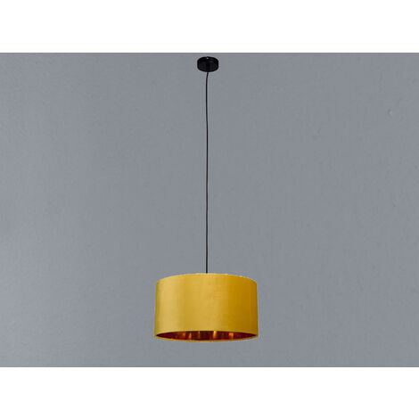 LED Pendelleuchte Vintage mit Lampenschirm Samt Gelb / Gold, Ø 40cm