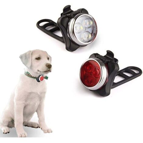LED Pendentif Lumineux Chien Collier Lumière Chiens Laisse Lampe Clignotant Chiot Chat Collier Light Sécurité étanches 4 Modes de clignotement USB Rechargeable Rouge,