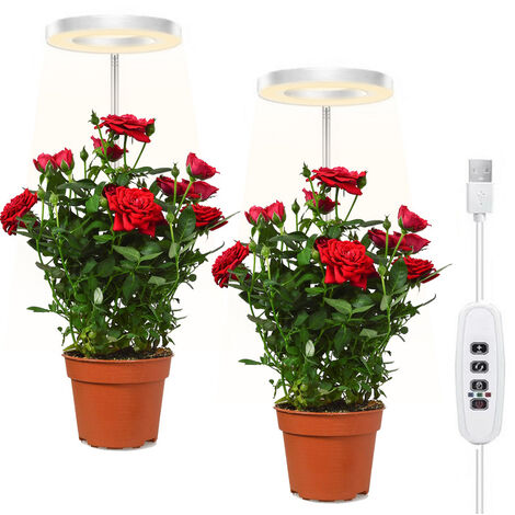 RANDACO LED Pflanzenlampe Dimmbar 2 Ring Pflanzenlicht Gewächshaus Wachstumslampe mit Timer