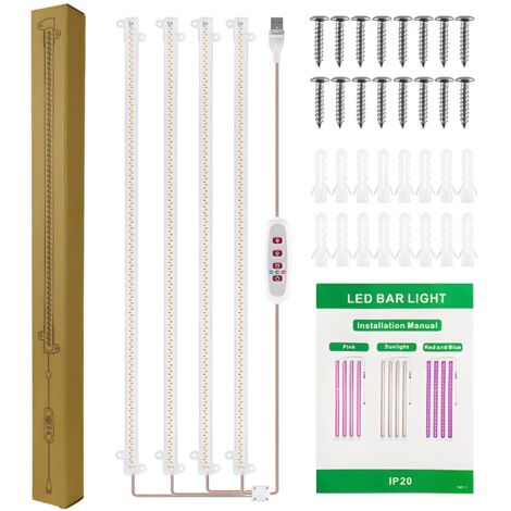 LED-Pflanzenlampe für Zimmerpflanzen  8 W, 84 LEDs + 84 LED-Pflanzenleiste mit 8/12/16-Stunden-Timer  5-stufig dimmbar für Sukkulenten und Hydrokultur