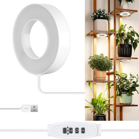 LED Pflanzenlampe mit Timer, dimmbare Wachstumslampe mit 2 Farbtemperaturen (Warmweiß + Kaltweiß), ideale für Setzlinge, Grünpflanzen und Sukkulenten