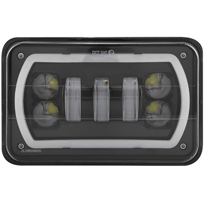 Jeffergarden - led phare 4' 6' 4500LM lampe frontale IP67 étanche Carré Offroad Truck Light Haut/Faible faisceau Halo Blanc