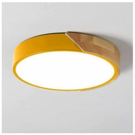 LED Plafonnier, 24W plafonnier bois Moderne Rond Blanc Froid 6000K Ø40CM Chambre la Cuisine le Salon le Balcon et le Couloir