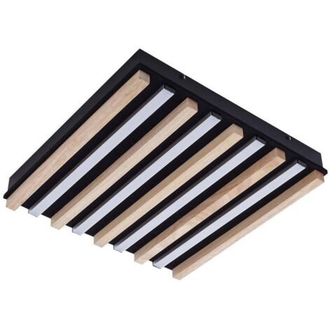 LED Plafonnier à intensité variable 'Firka' en bois pour salon & salle à manger