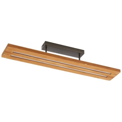 LED Plafonnier à intensité variable 'Nesaja' en bois pour salon & salle à manger