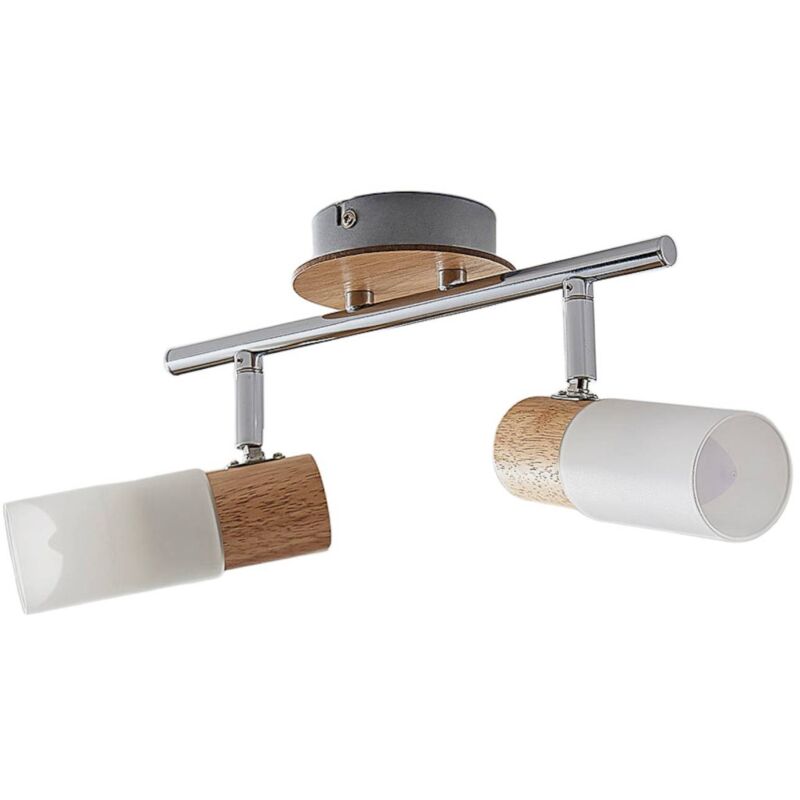 Spot à intensité variable 'Christoph' en bois pour chambre à coucher