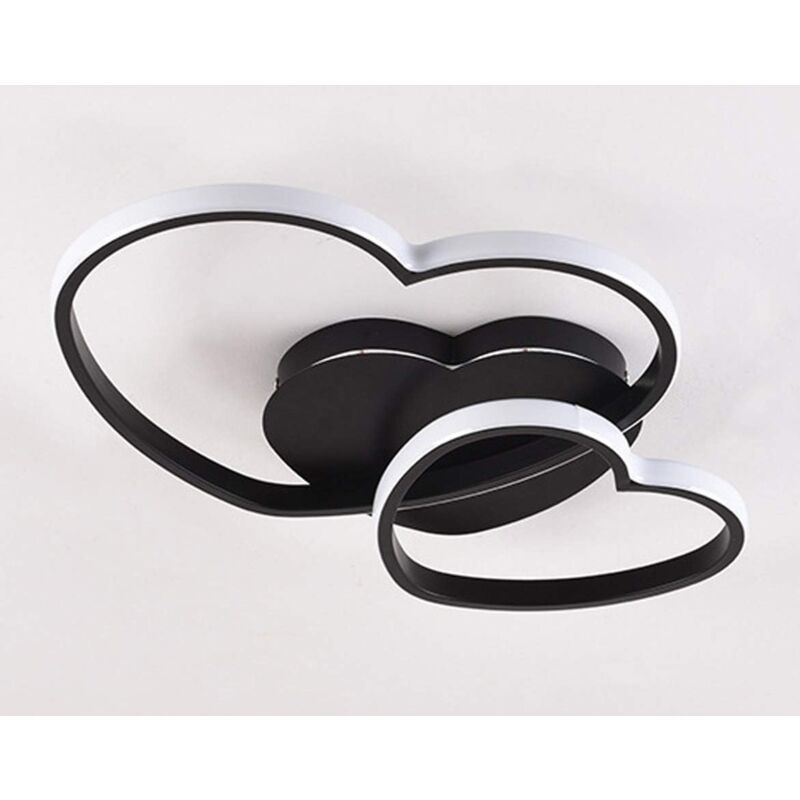Plafonnier led Moderne en Forme de Cœur Parfait pour Salon, Chambre, Salle à Manger, Chambre d'Enfant - 39W - Noir - Lumière Chaude 3000K - Comely