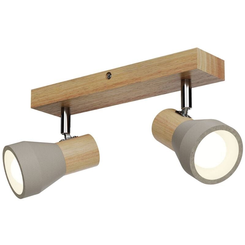 Spot en béton à intensité variable 'Filiz' en bois pour chambre à coucher