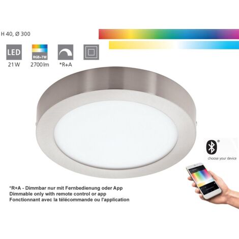 LED plafonnier Fueva-C Round 30cm nickel mat - 96678