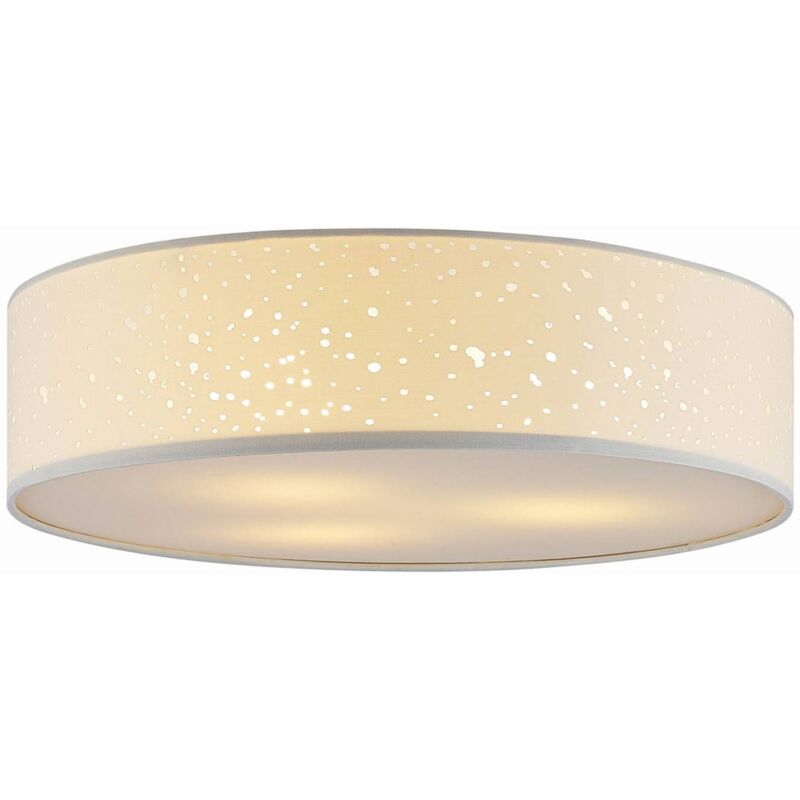 Lindby - LED à intensité variable 'Alwine' en textile pour chambre à coucher - blanc