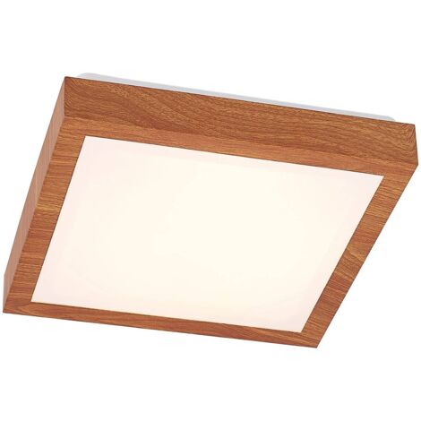 LED Plafonnier 'Vaino' pour bureau - bois clair, blanc