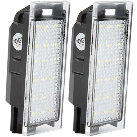 LED Plaque d'Immatriculation,2 pièces LED Éclairage Plaque Immatriculation Ampoules,Super Brillant CanBus Pas d'Erreur Feux Arrière pour Clio Espace Laguna Megane