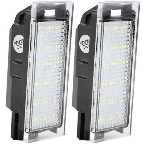 LED Plaque d'Immatriculation,2 pièces LED Éclairage Plaque Immatriculation Ampoules,Super Brillant CanBus Pas d'Erreur Feux Arrière pour Clio Espace Laguna Megane