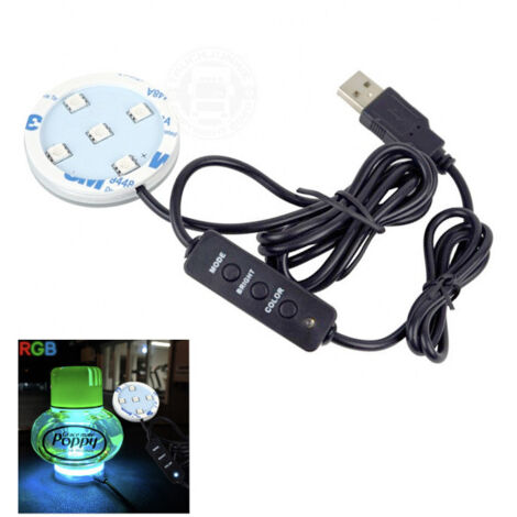 ЛЕД LED Светодиодно осветление за ароматизатор POPPY със RGB 7 различни цвята 12V - 24V с USB