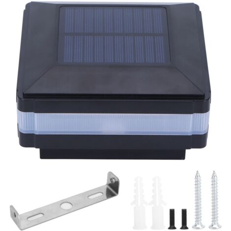 LED Post Lumière Solaire Double Couleur Induction Clture Cap Pilier Lampe IP65 tanche Noir (Blanc Chaud Bleu)