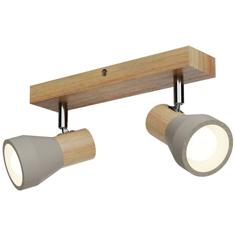 Spot en béton à intensité variable 'Filiz' en bois pour chambre à coucher