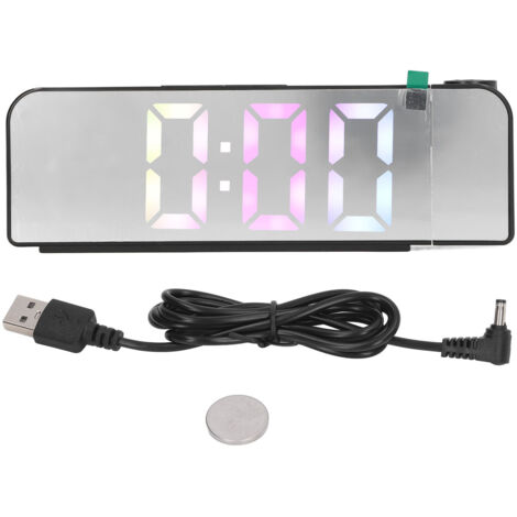 LED Projection Clock Large Screen Big Font Alarm Clock 12H 24H Display 3 Levels Brightness Setting for Bedroom Office