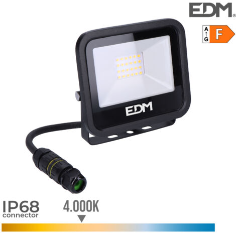 LED-Projektor 20 W 1520 lm 4000 K Tageslichtschwarz Serie 12,4 x 10,6 x 2,8 cm EDM
